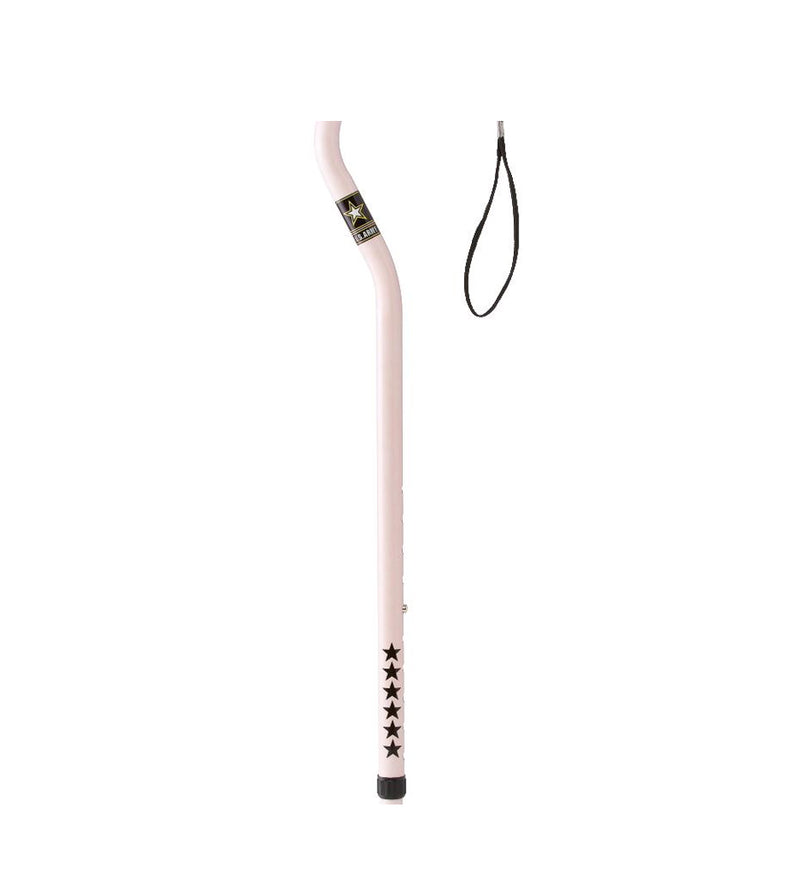 Offset Cane, Pink with Army Logo, Army Stars