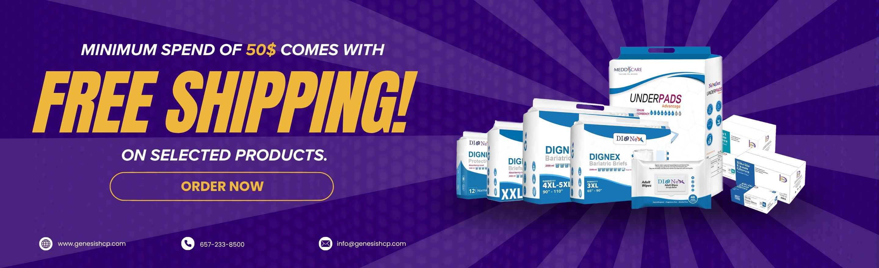 Genesis Free shipping web banner