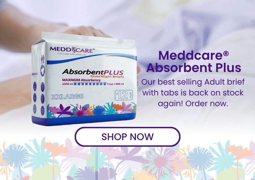 Meddcare absorbent plus overnight brief banner