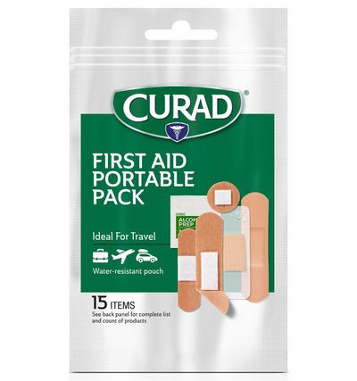 CURAD 15-Piece First Aid Portable Pack 48Ct