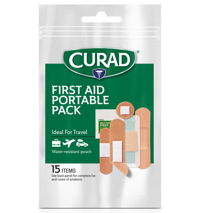 CURAD 15-Piece First Aid Portable Pack 48Ct
