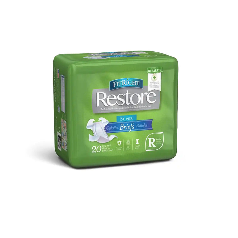 FitRight Restore Super Incontinence Briefs with Remedy Phytoplex, Maximum Absorbency