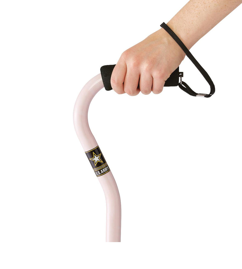 Offset Cane, Pink with Army Logo, Army Stars