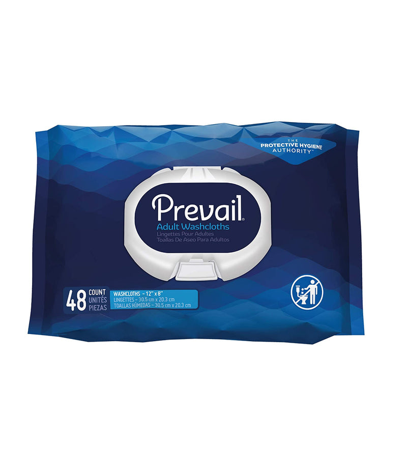 Prevail Hypoallergenic Scented Adult Washcloths - 48 Sheets Per Pack