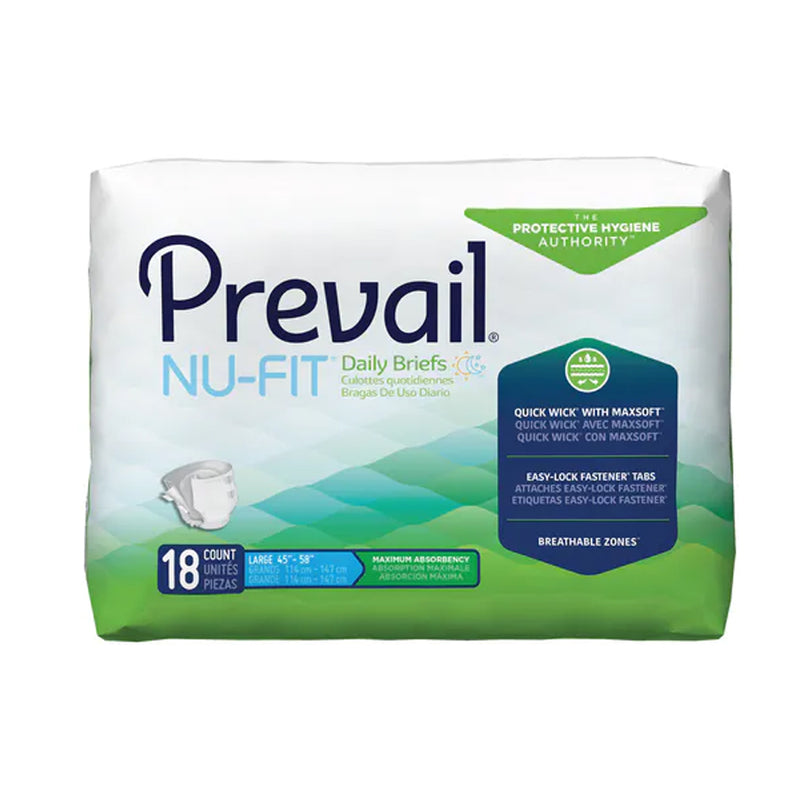 Prevail Nu-Fit Adult Diapers with Tabs, Maximum