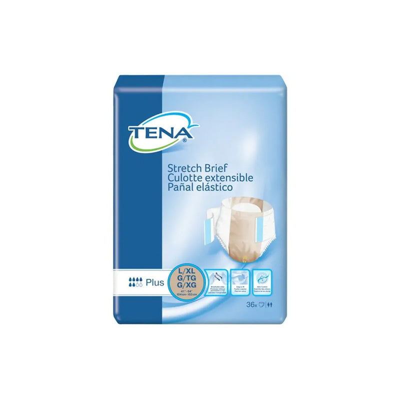 TENA Stretch Plus Incontinence Adult Diapers, Moderate Absorbency