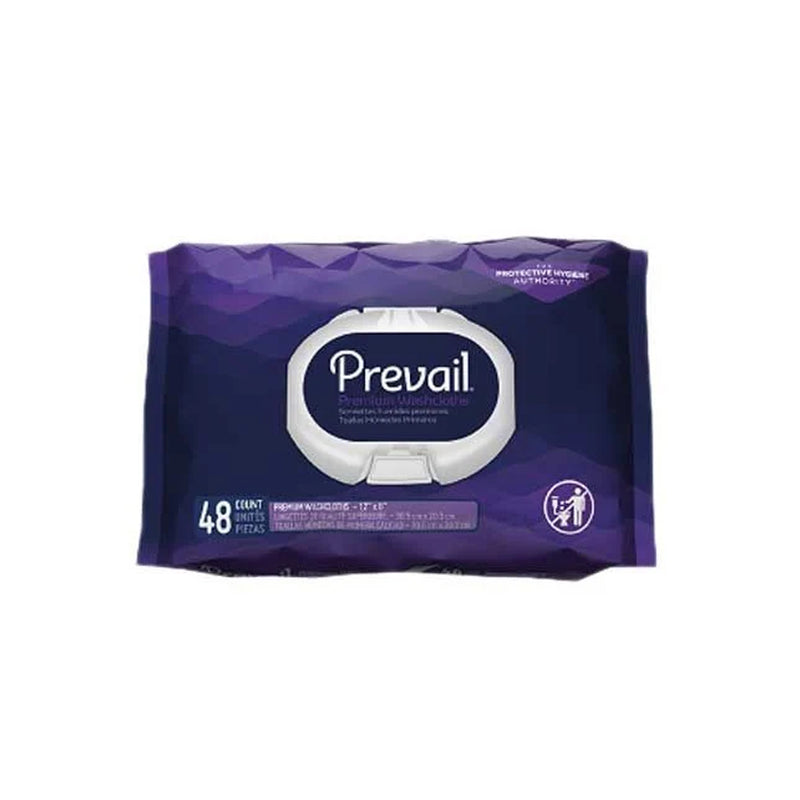 Prevail Quilted Premium Washcloths with Hypoallergenic Lotion and Fabric by First Quality
